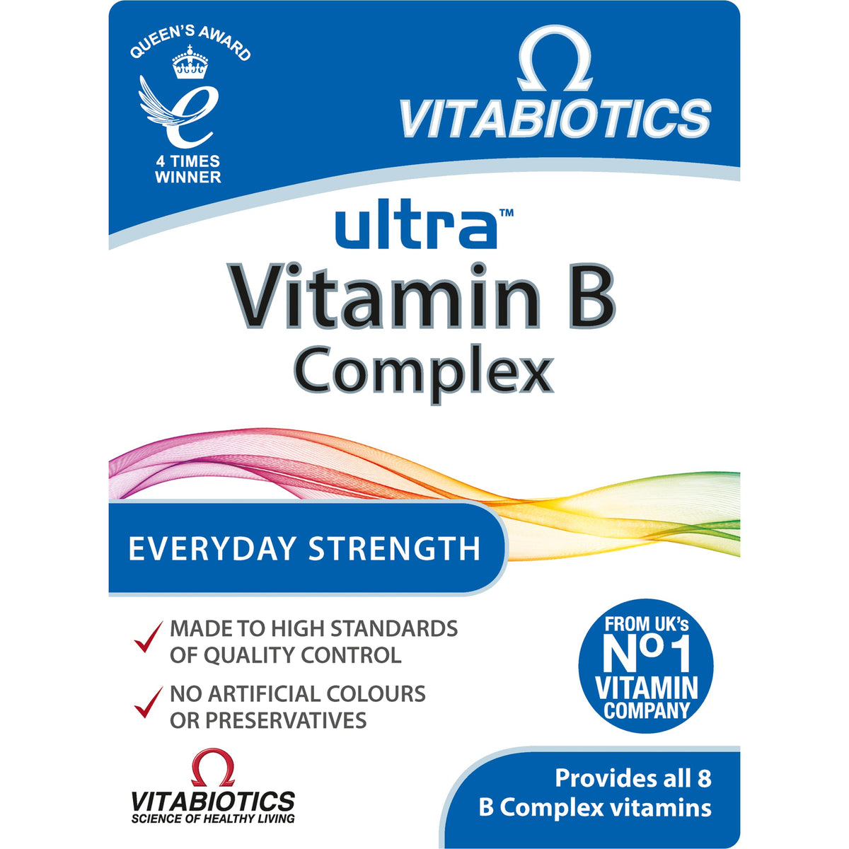 Vitabiotics Ultra Complexe de Vitamines B 60 comprimés vue de face