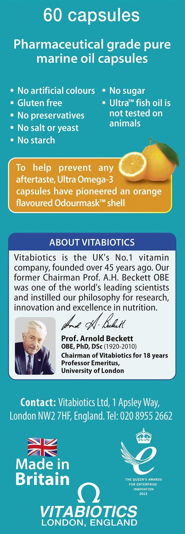 Vitabiotics Ultra Omega 3 60 Caps capsules à l'intérieur du flacon