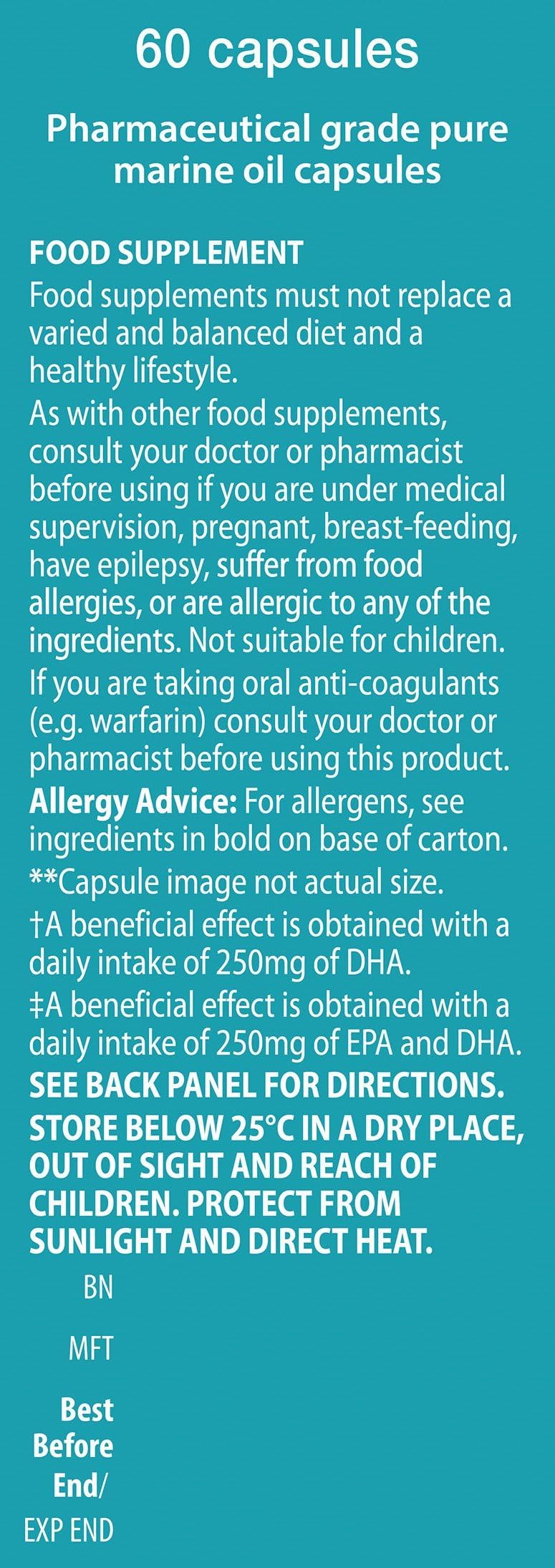 Vitabiotics Ultra Omega 3 60 Caps étiquette avec ingrédients