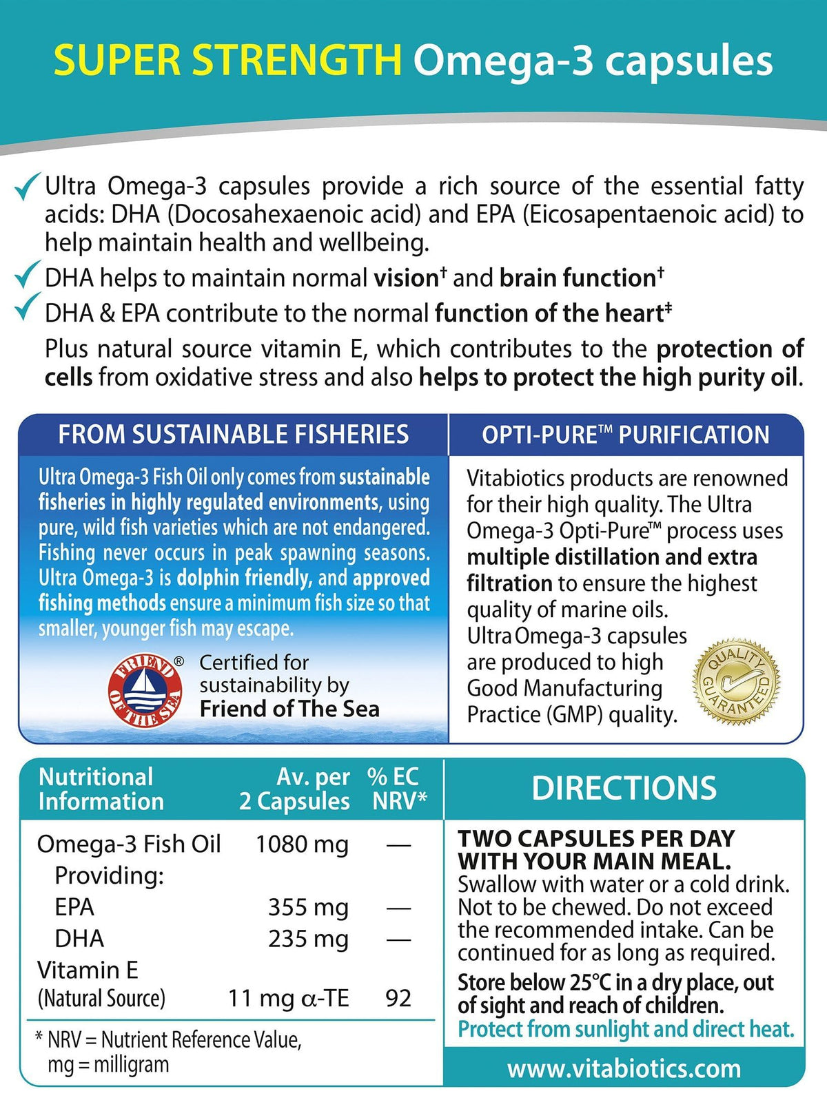 Vitabiotics Ultra Omega 3 60 Caps présentation sur une table