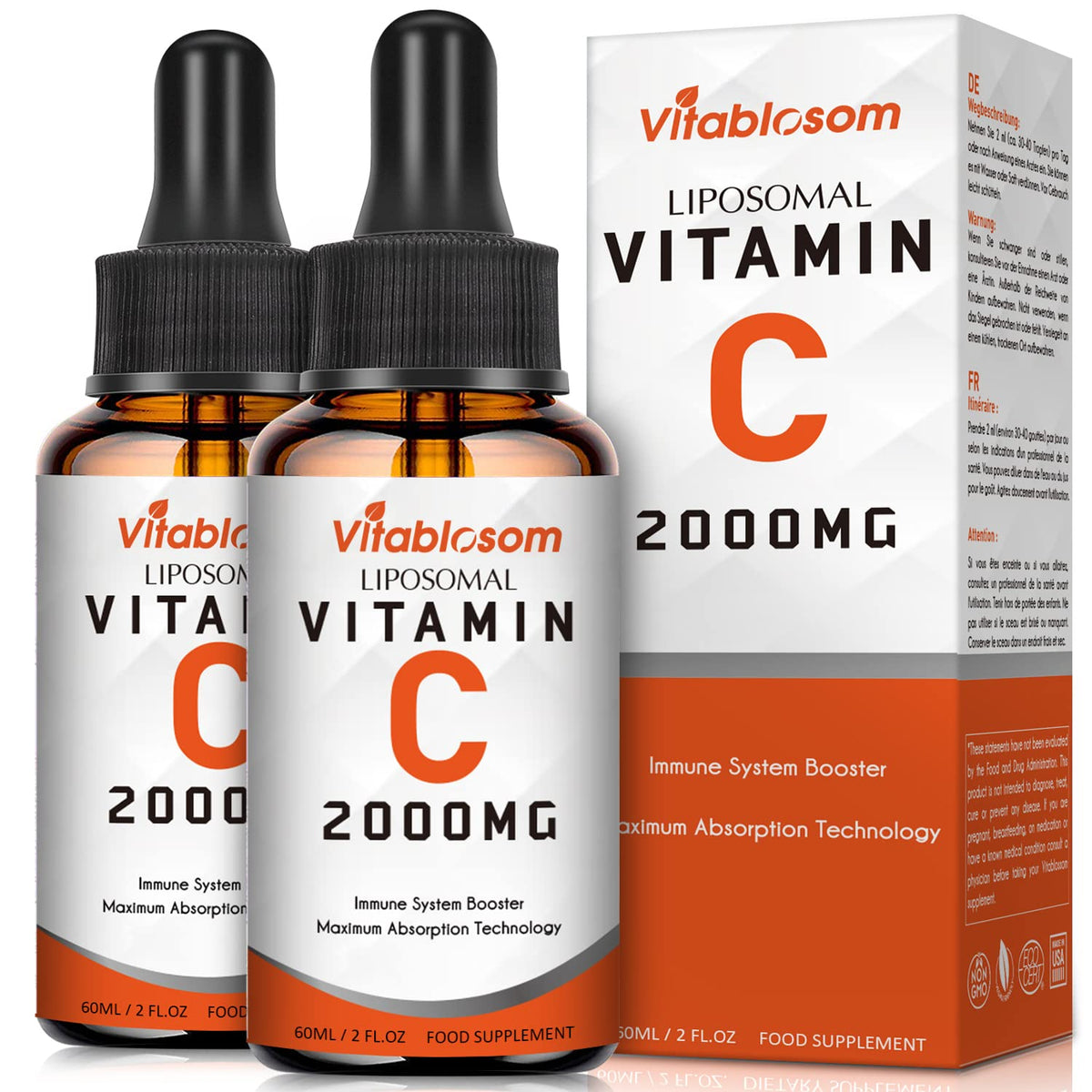 Vitablosom Vitamine C Liposomale 2000mg flacon avant