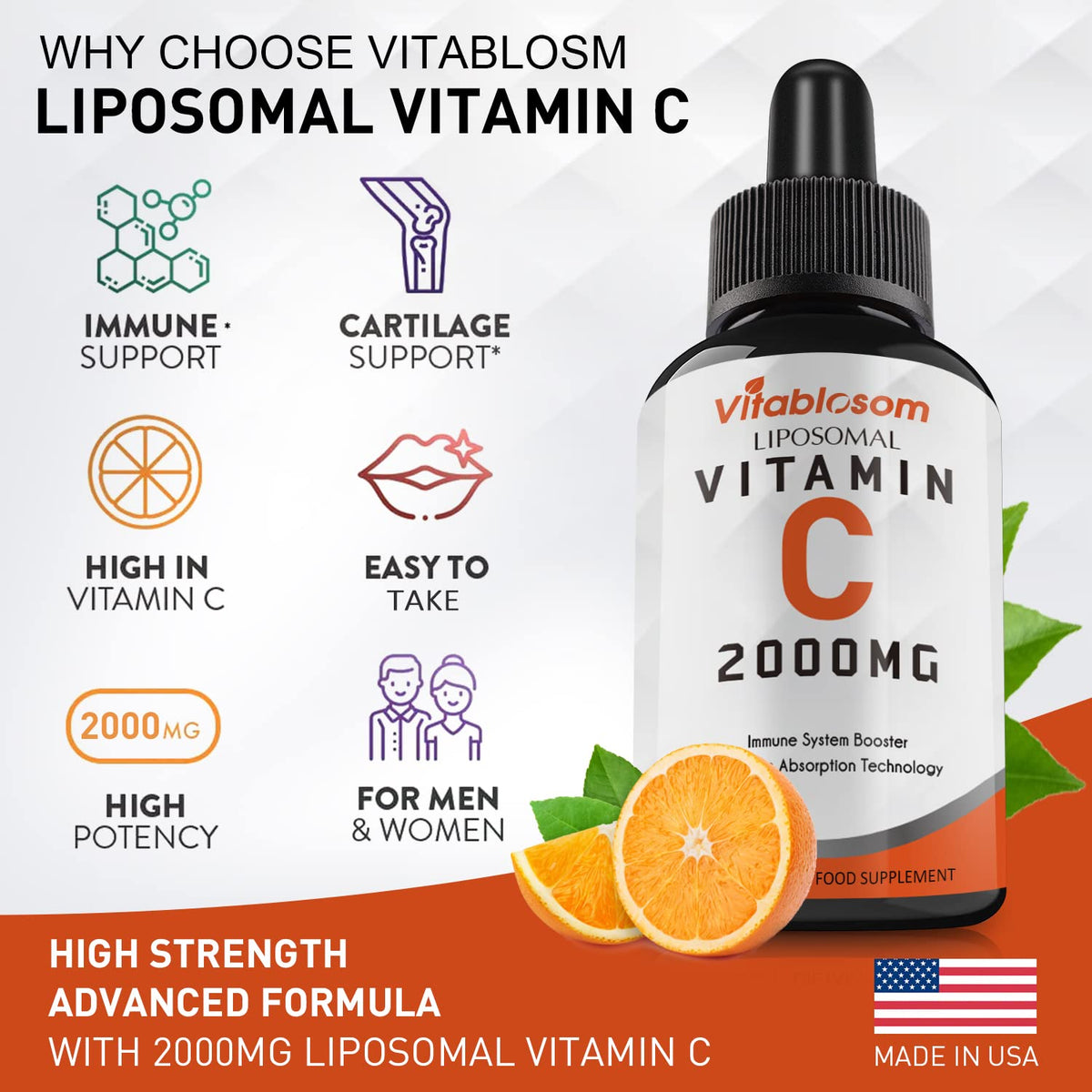 Vitablosom Vitamine C Liposomale 2000mg flacon ouvert