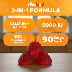 Vitabod Gummies D3 + K2 180 gélifiés pour un usage quotidien