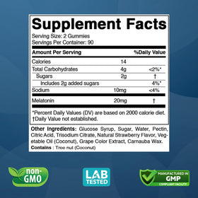 Vitabod Gummies de Mélatonine 20mg - flacon ouvert avec gummies