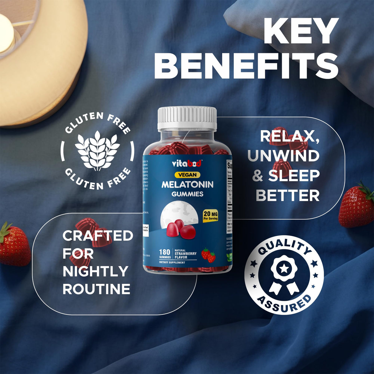 Vitabod Gummies de Mélatonine 20mg - gummies en gros plan