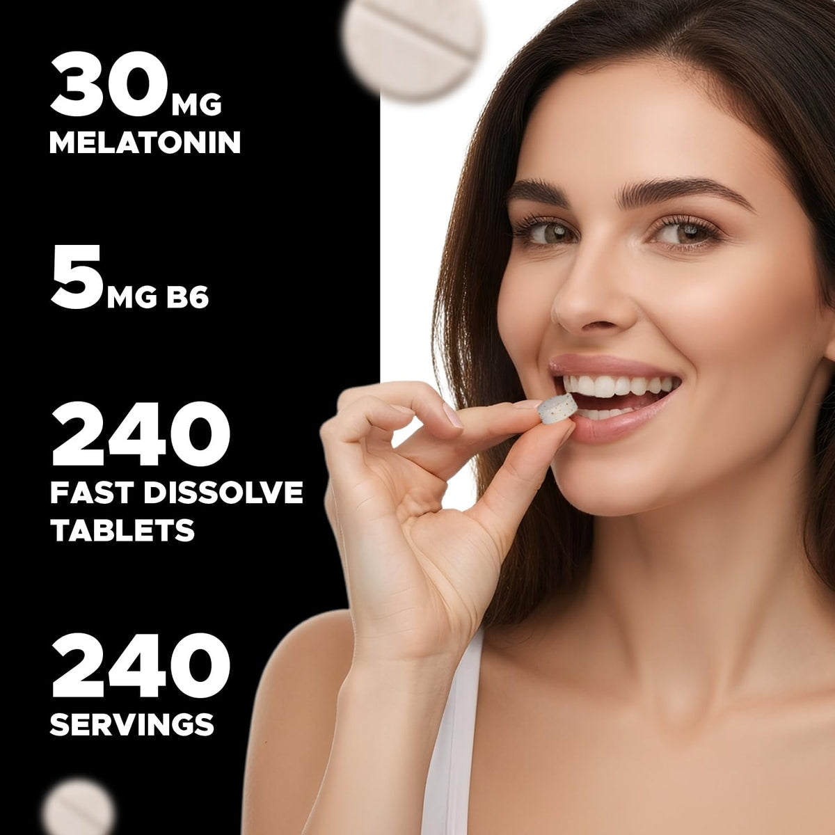 Vitabod Mélatonine 30 mg comprimés en gros plan