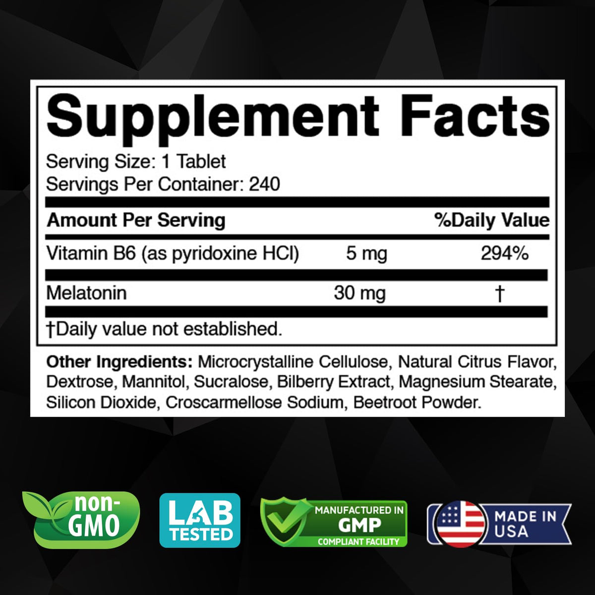 Vitabod Mélatonine 30 mg comprimés packaging