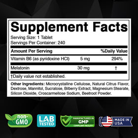 Vitabod Mélatonine 30 mg comprimés packaging