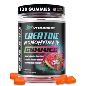 VitaBoost Gummies de Créatine 5g en boîte, saveur fraise pastèque