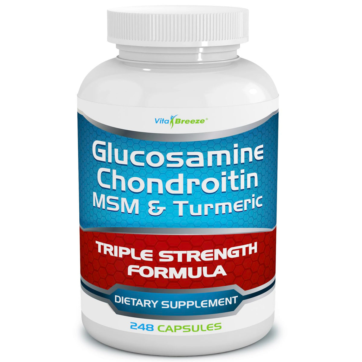 VitaBreeze Glucosamine Chondroïtine 248 capsules vue avant