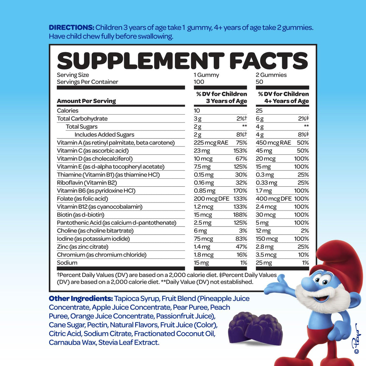 VITABURST Gummies Multivitamines Enfants 100 Gummies arrière