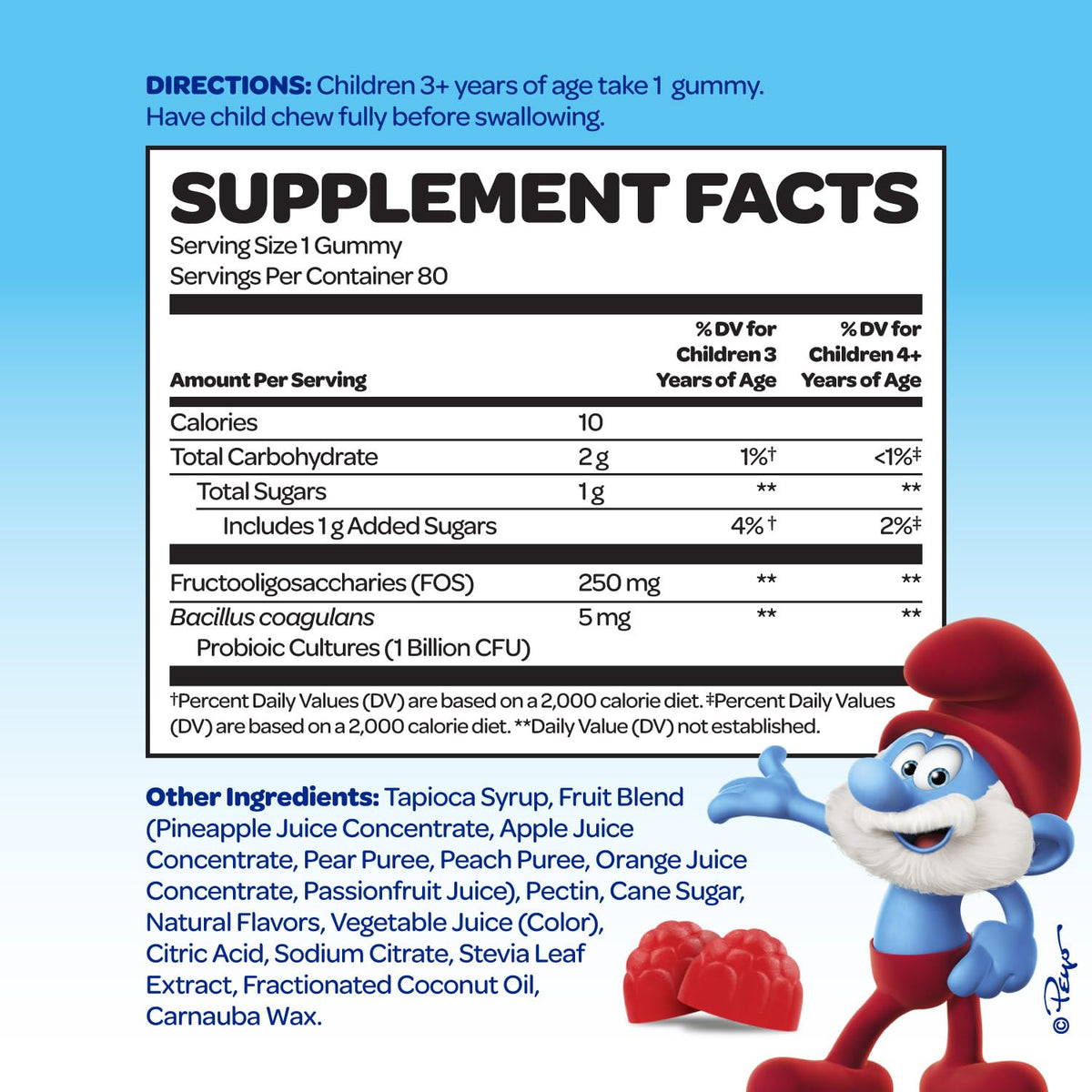 VITABURST Gummies Probiotiques Enfants gummies en forme de Smurf