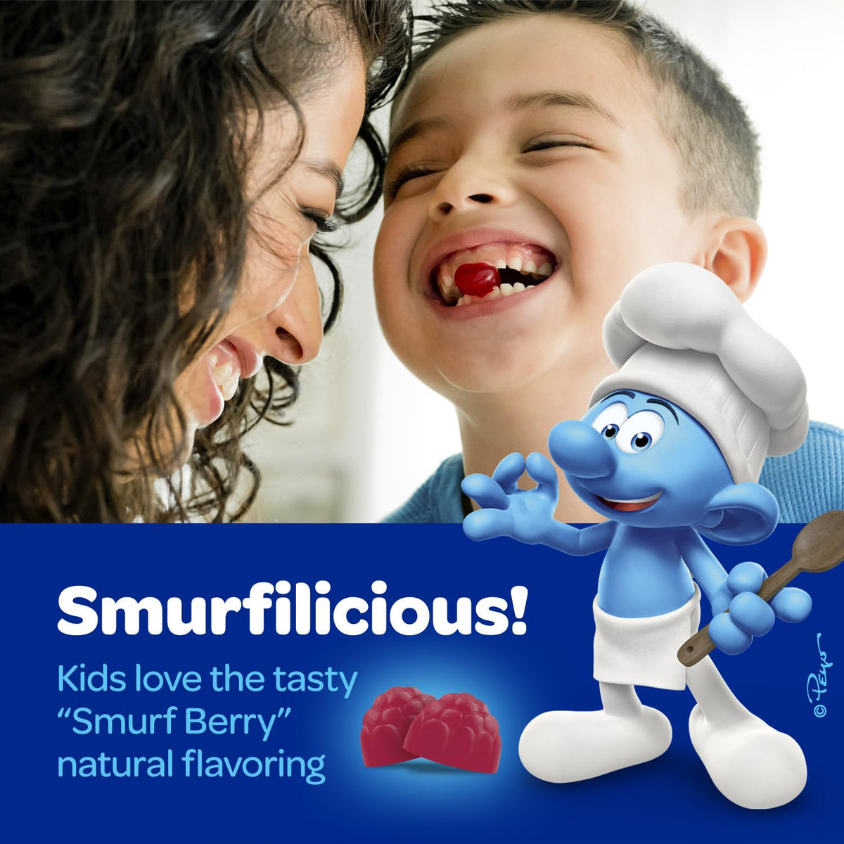 VITABURST Smurfs Gummies Calmes en gros plan