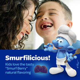 VITABURST Smurfs gummies montrant le dosage par portion