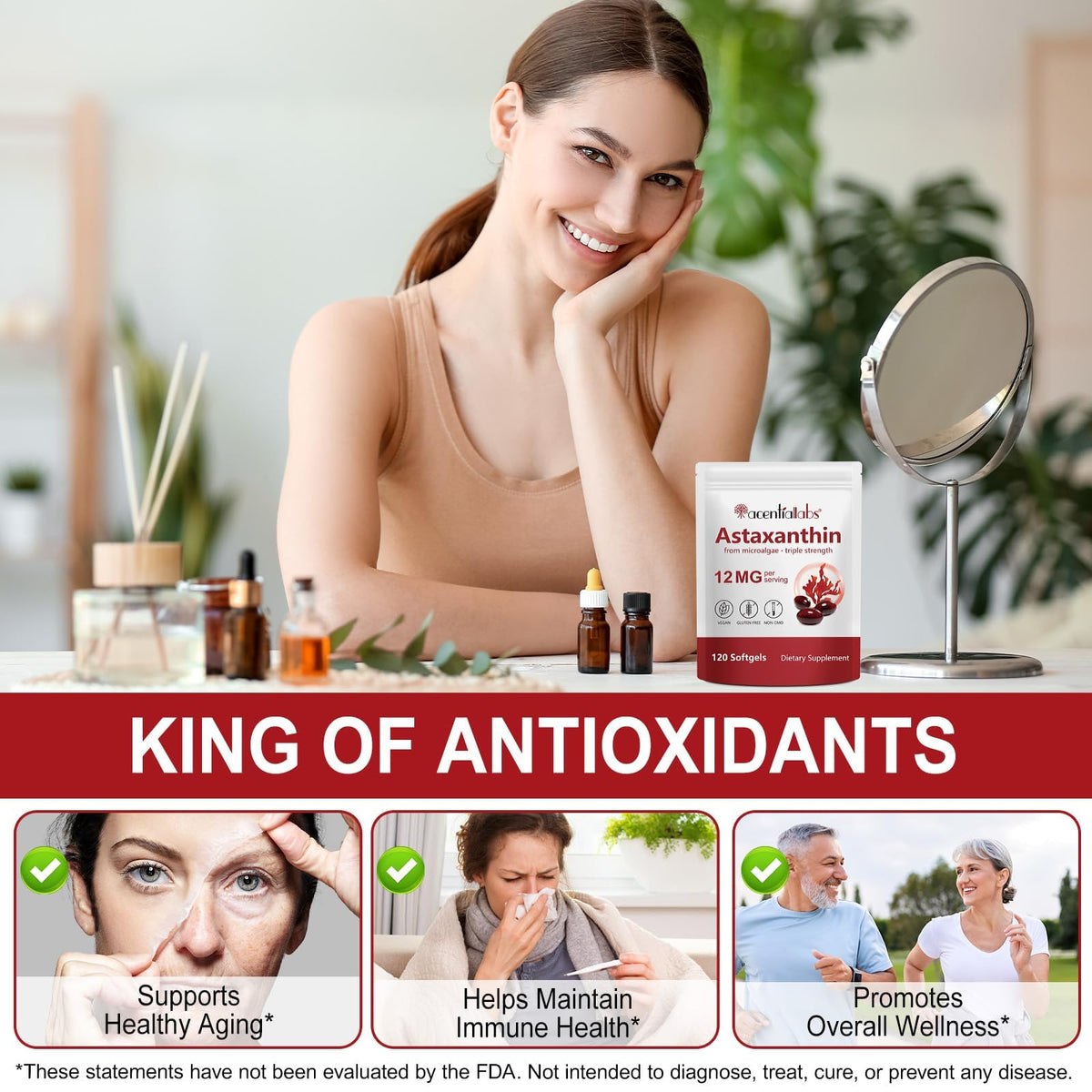 VitaCoeur Astaxanthine sur un fond neutre