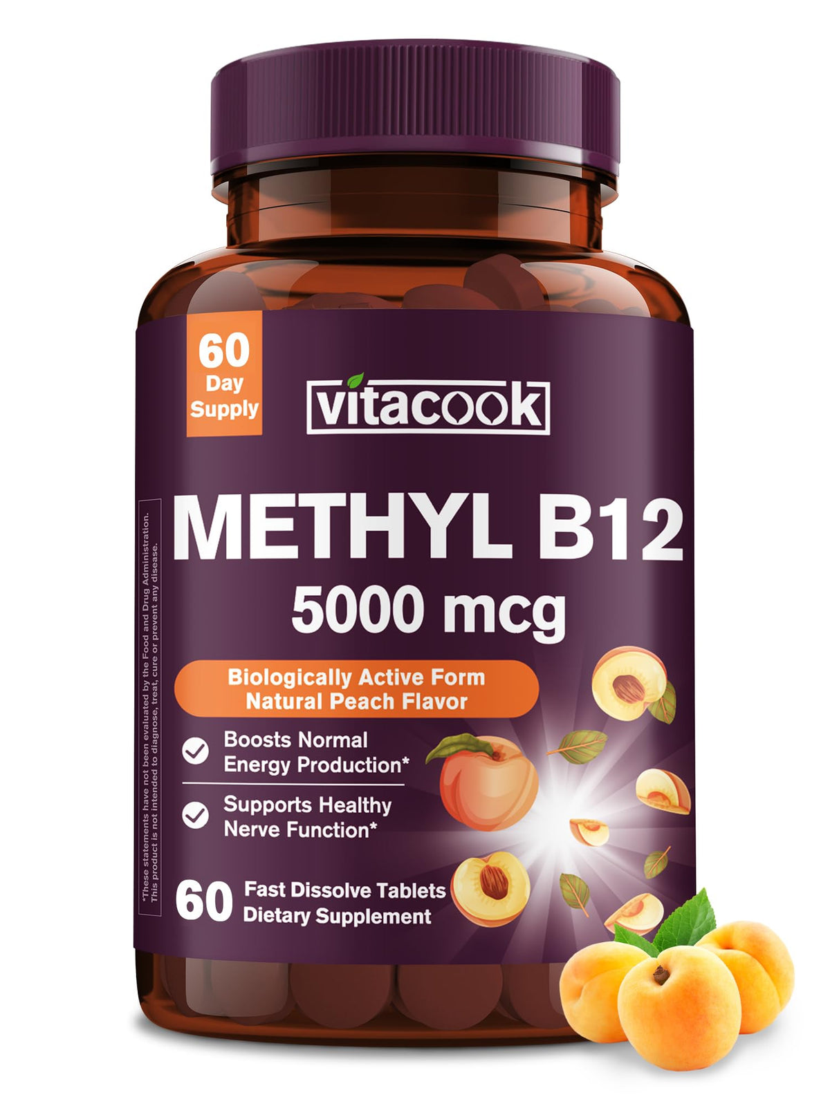 Vitacook B12 Methylcobalamine 5000 mcg, avant, vue de face