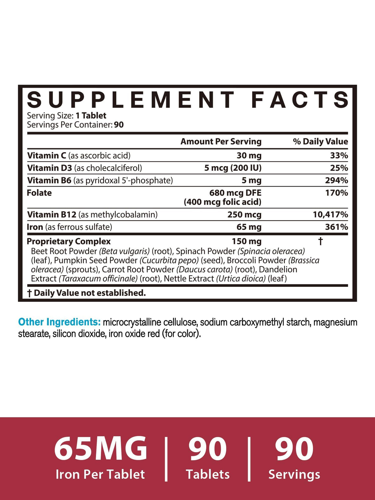 Vitacook complément de fer 65mg avec un verre d'eau
