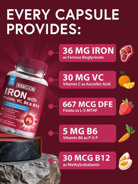 Vitacook Fer Bisglycinate 36 mg 60 Capsules Végétales emballage