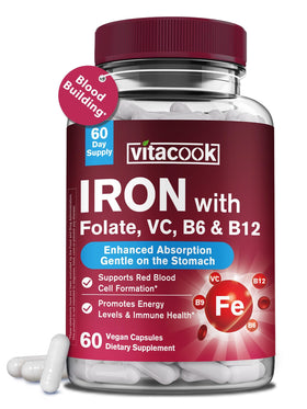 Vitacook Fer Bisglycinate 36 mg 60 Capsules Végétales vue de face