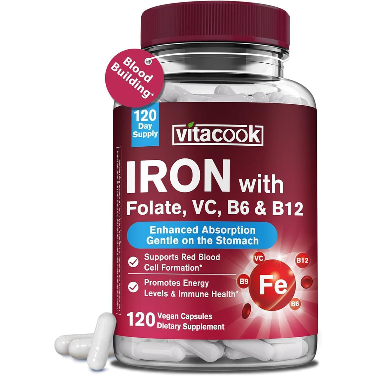 Vitacook Fer Bisglycinate 36 mg capsule vue de face