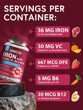 Vitacook Fer Bisglycinate 36 mg emballage arrière