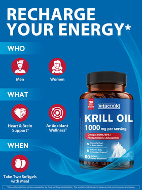 Vitacook Huile de Krill, gélules à côté d'un verre d'eau