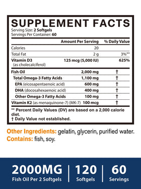 Vitacook Huile de Poisson Omega 3 2000mg gélules ouvertes
