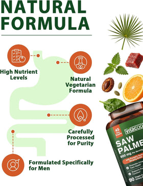 Vitacook Saw Palmetto 600mg, ingrédients sur l'étiquette