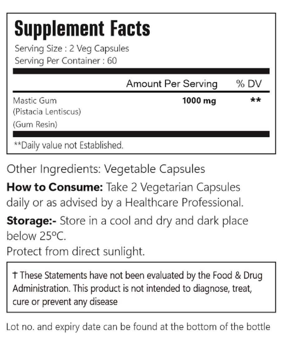 VitaCosmoX Gélules de Mastic 1000 mg, flacon ouvert