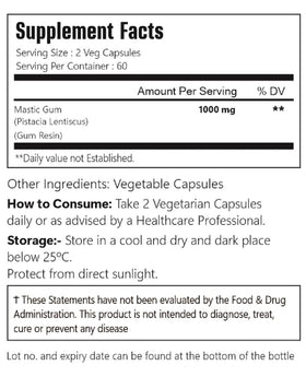 VitaCosmoX Gélules de Mastic 1000 mg, flacon ouvert