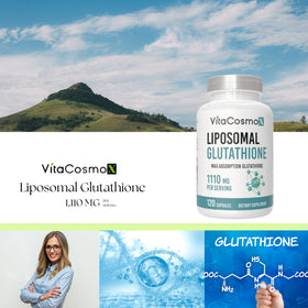 VitaCosmoX Glutathione Liposomal 120 capsules vue de côté