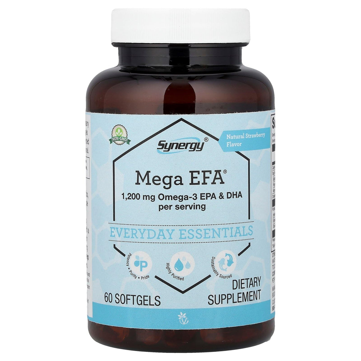 Vitacost Mega EFA 60 capsules vue de face avec emballage