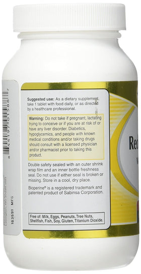 Vitacost Red Yeast Rice 1200 mg comprimés sur fond blanc