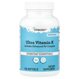 Vitacost Ultra Vitamin K Complex 180 gélules molles vue de face