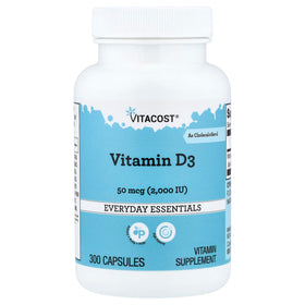 Vitacost Vitamine D3 2000 IU 300 capsules vue de face