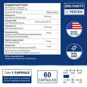VITACRLLYNMN Complément Alimentaire ADK 20000 UI 60 Capsules arrière