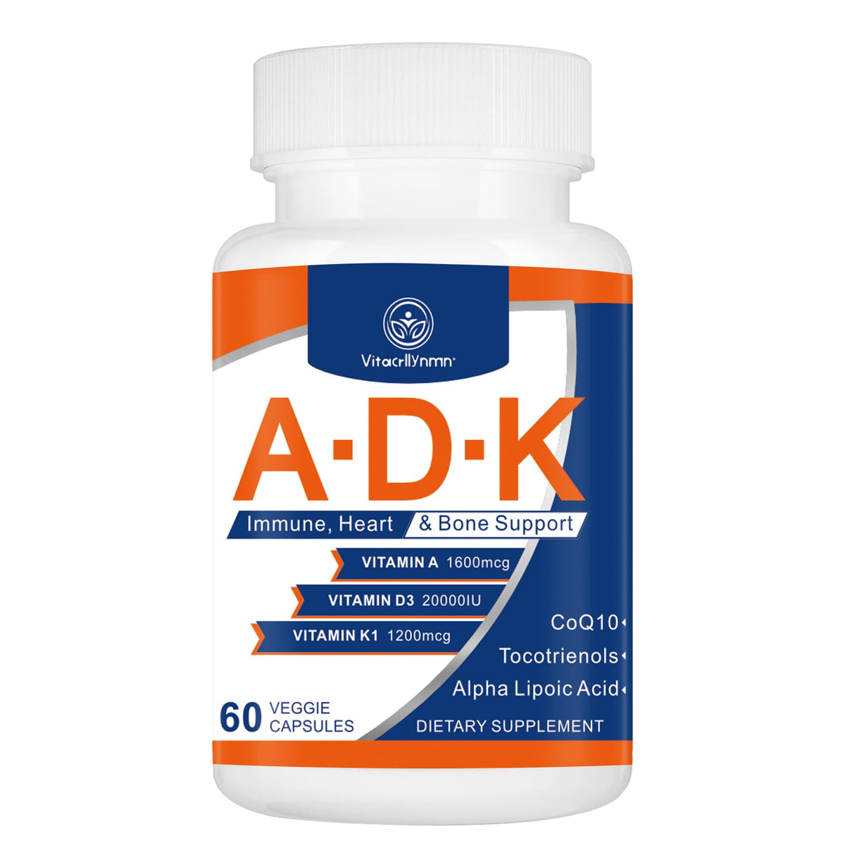 VITACRLLYNMN Complément Alimentaire ADK 20000 UI 60 Capsules vue de face