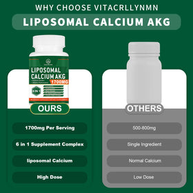 VITACRLLYNMN Complément Alimentaire Calcium AKG 1700 mg - Capsules sur une table