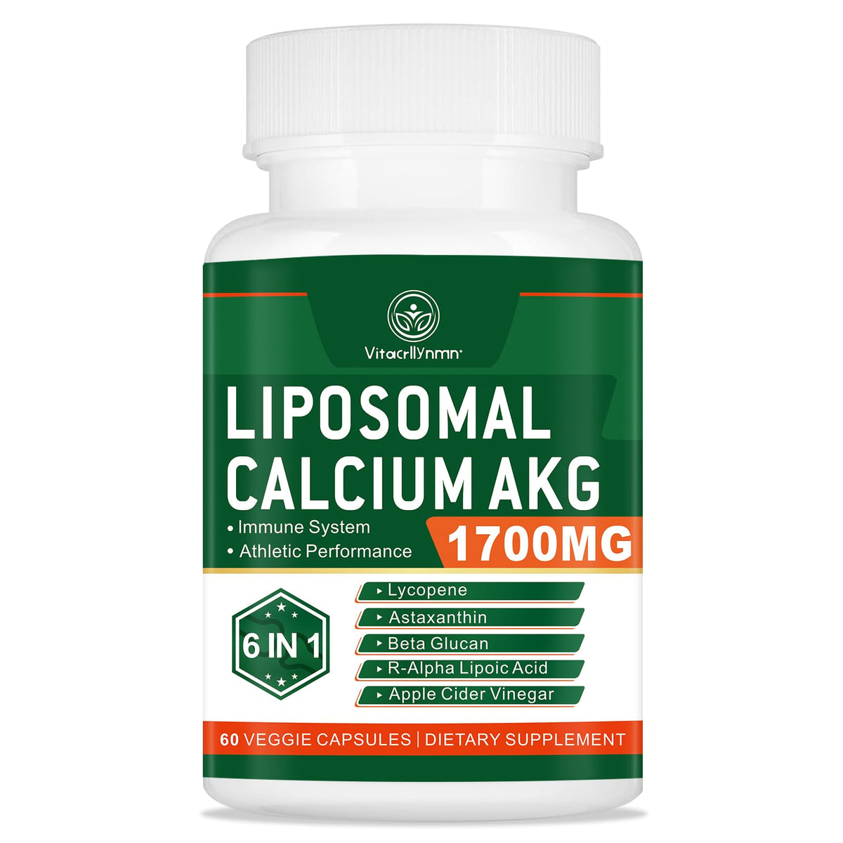 VITACRLLYNMN Complément Alimentaire Calcium AKG 1700 mg - Vue de face
