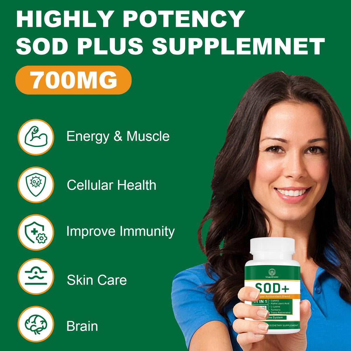 VITACRLLYNMN complément antioxydant 700mg capsules dans un verre d'eau