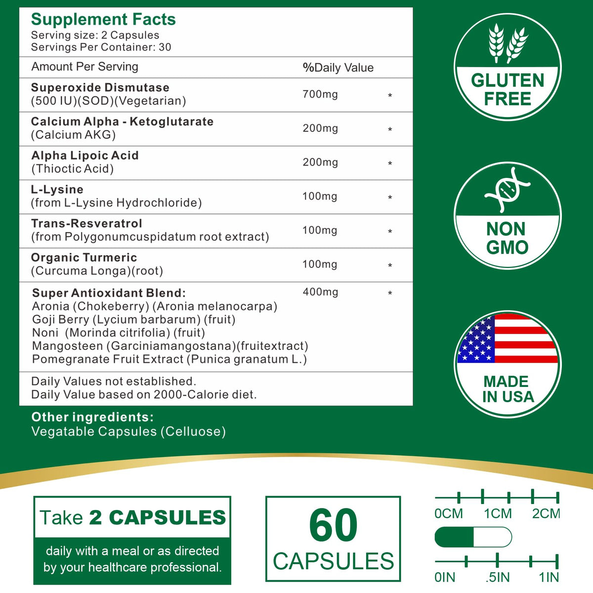 VITACRLLYNMN complément antioxydant 700mg capsules sur une surface