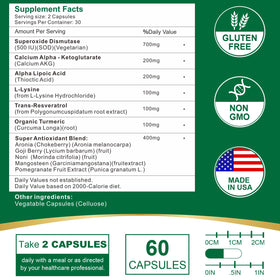 VITACRLLYNMN complément antioxydant 700mg capsules sur une surface