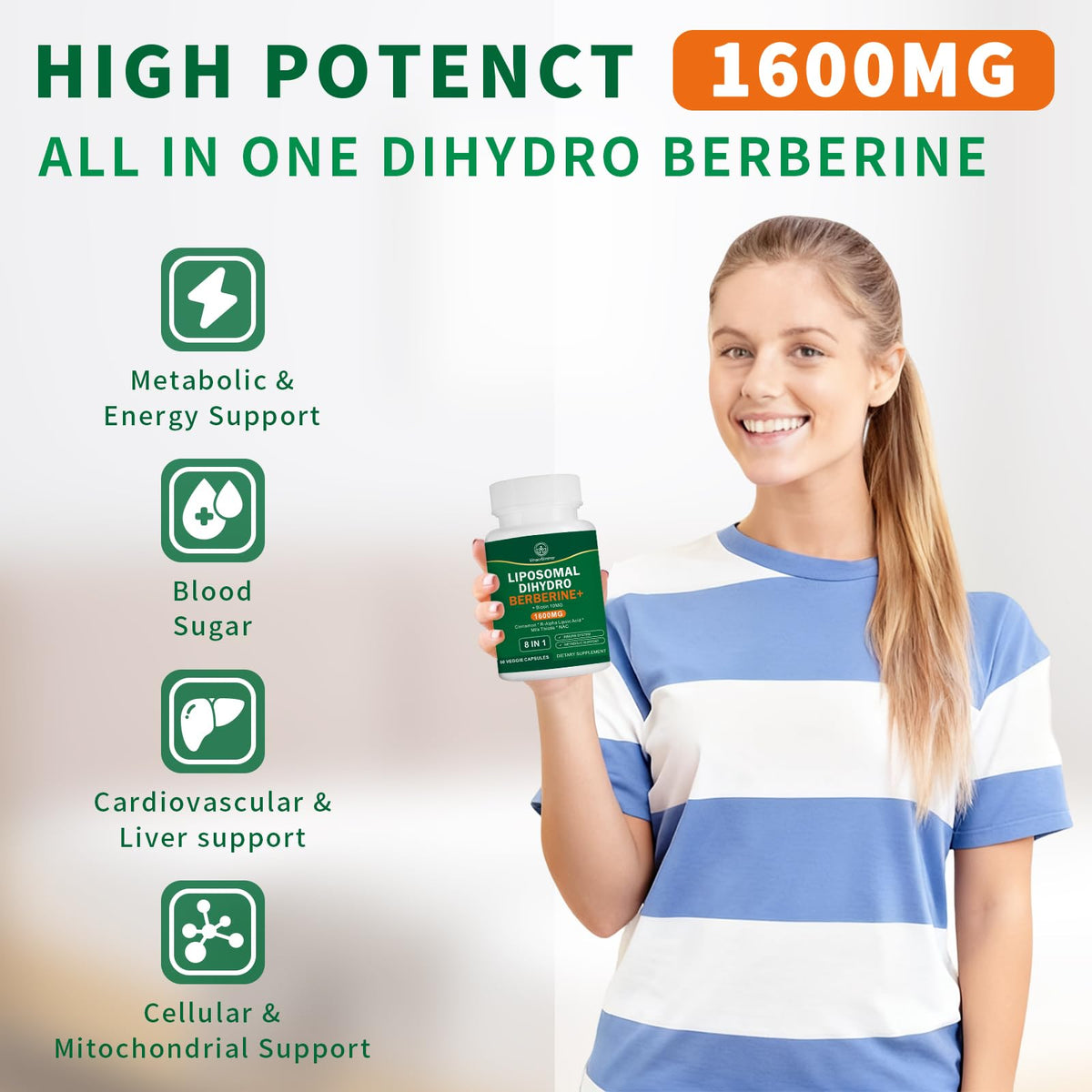 VITACRLLYNMN Dihydroberberine 1600MG 120 capsules arrière