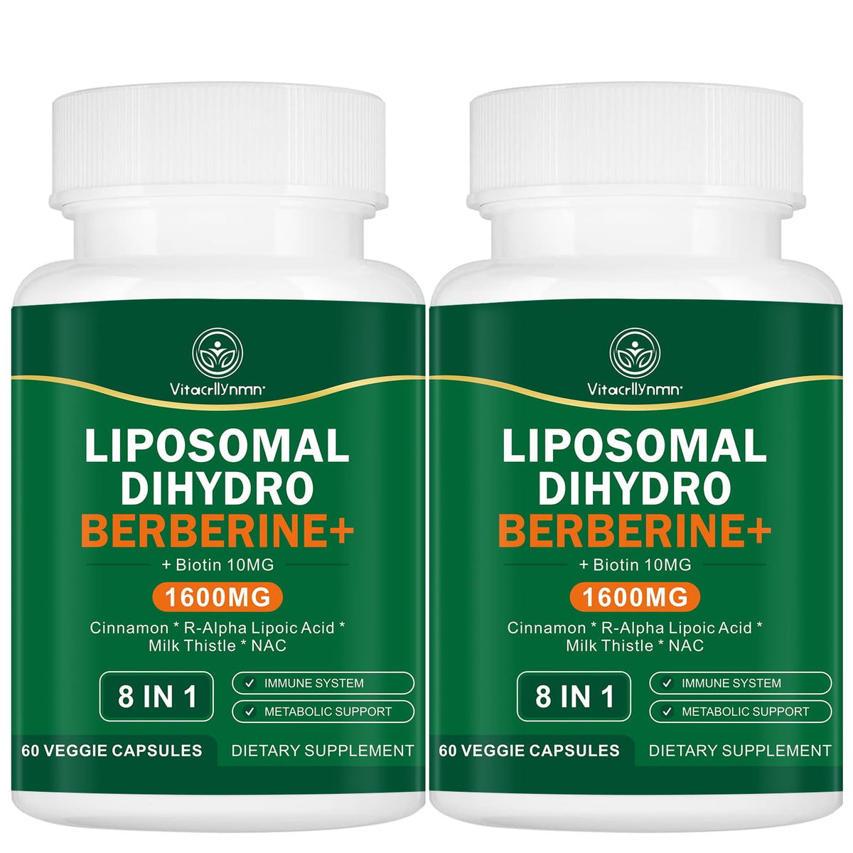 VITACRLLYNMN Dihydroberberine 1600MG 120 capsules face