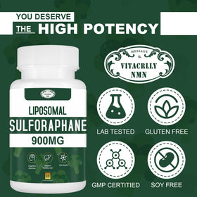 VITACRLLYNMN Liposomal Sulforaphane 900mg 180 capsules sur une table