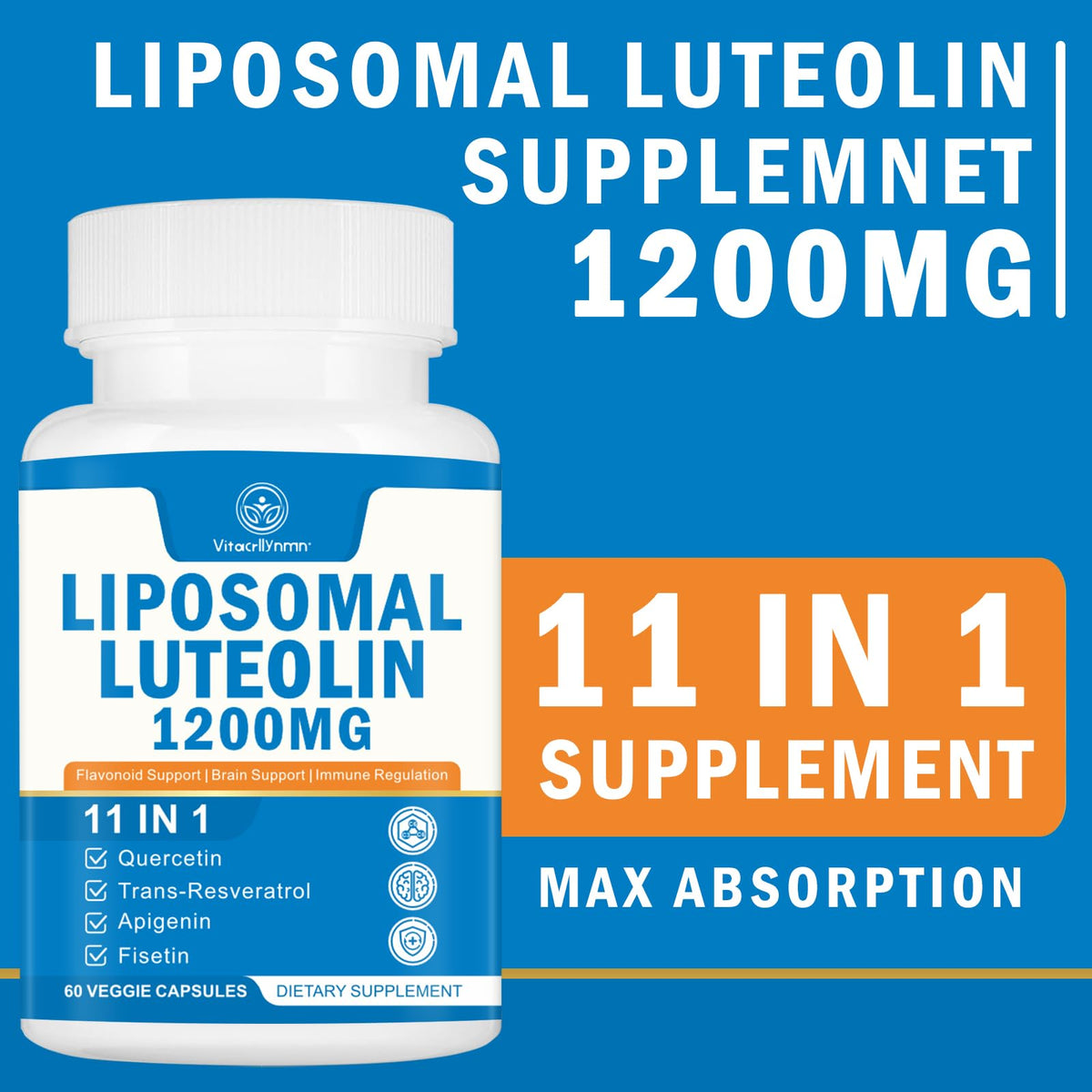 VITACRLLYNMN Luthéoline 1200mg 60 capsules avec étiquette