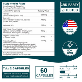 VITACRLLYNMN TUDCA 2200MG 60 capsules sur fond blanc