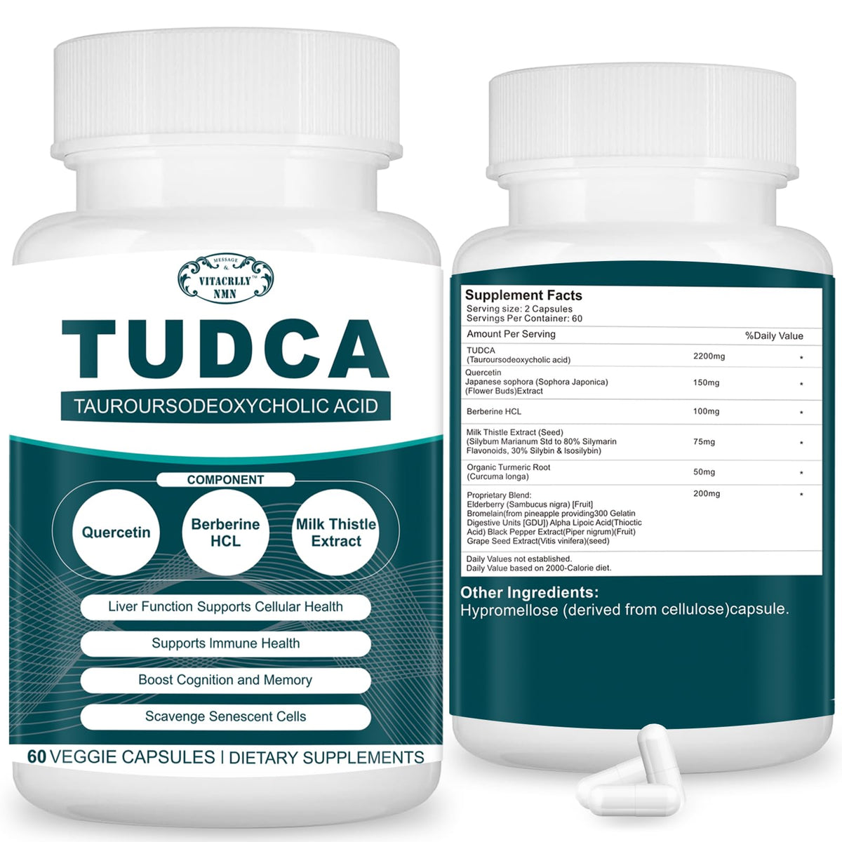 VITACRLLYNMN TUDCA 2200MG 60 capsules vue de face