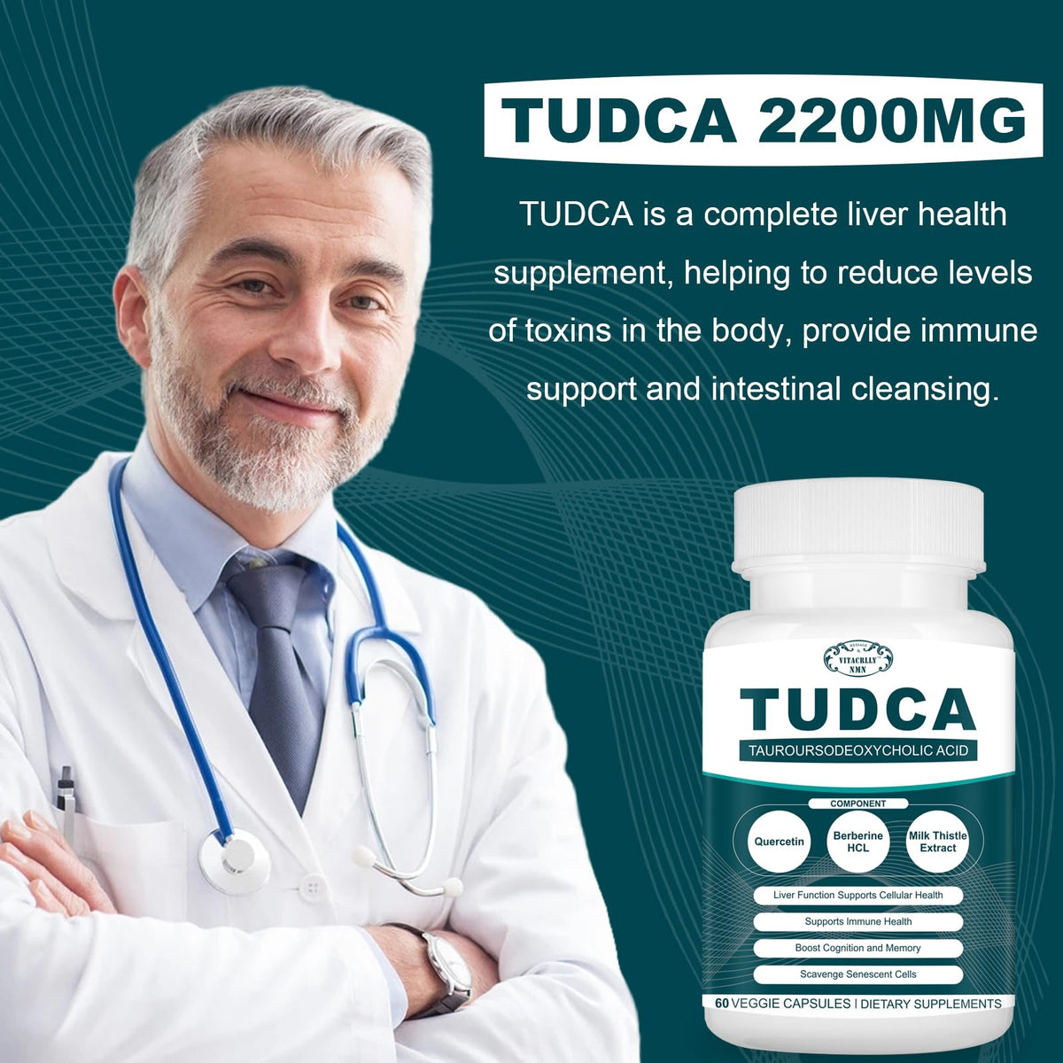 VITACRLLYNMN TUDCA 2200MG ingrédients listés sur l'emballage