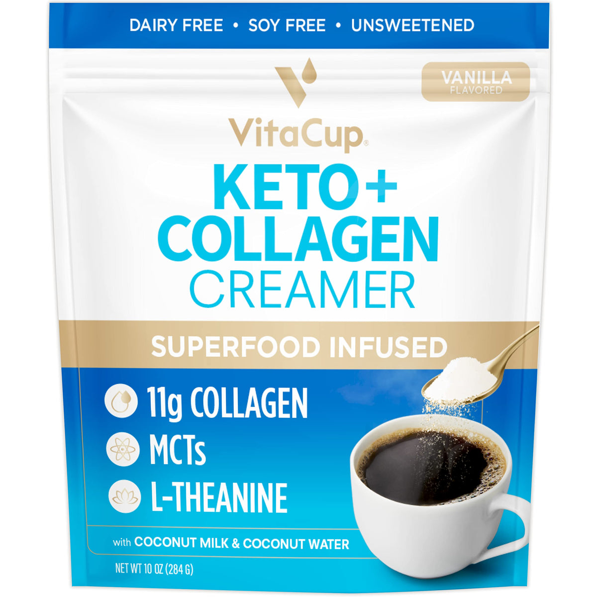 VitaCup Crème à Café Keto Collagène Saveur Vanille avant vue